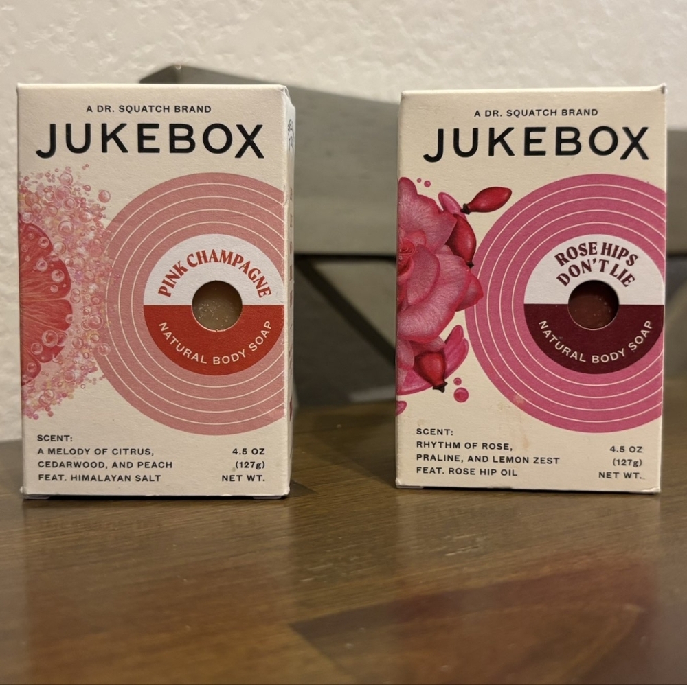 Jukebox "Pink Champagne" And "Rose Hips Don't Lie" set of 2 NEW!